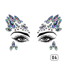 Load image into Gallery viewer, Eco-friendly Face Drill Stickers Acrylic Drill Face Stickers Masquerade Face Decoration Temporary Face Stickers
