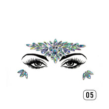 Load image into Gallery viewer, Eco-friendly Face Drill Stickers Acrylic Drill Face Stickers Masquerade Face Decoration Temporary Face Stickers
