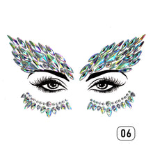 Load image into Gallery viewer, Eco-friendly Face Drill Stickers Acrylic Drill Face Stickers Masquerade Face Decoration Temporary Face Stickers
