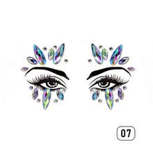 Load image into Gallery viewer, Eco-friendly Face Drill Stickers Acrylic Drill Face Stickers Masquerade Face Decoration Temporary Face Stickers
