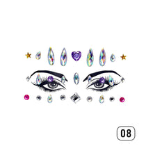 Load image into Gallery viewer, Eco-friendly Face Drill Stickers Acrylic Drill Face Stickers Masquerade Face Decoration Temporary Face Stickers

