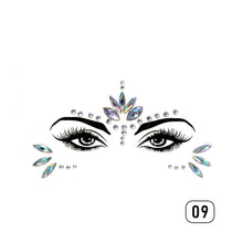 Load image into Gallery viewer, Eco-friendly Face Drill Stickers Acrylic Drill Face Stickers Masquerade Face Decoration Temporary Face Stickers
