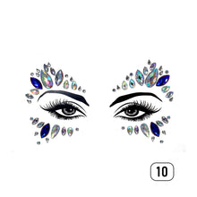 Load image into Gallery viewer, Eco-friendly Face Drill Stickers Acrylic Drill Face Stickers Masquerade Face Decoration Temporary Face Stickers
