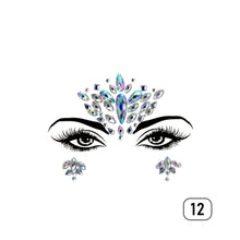 Load image into Gallery viewer, Eco-friendly Face Drill Stickers Acrylic Drill Face Stickers Masquerade Face Decoration Temporary Face Stickers
