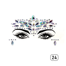 Load image into Gallery viewer, Eco-friendly Face Drill Stickers Acrylic Drill Face Stickers Masquerade Face Decoration Temporary Face Stickers
