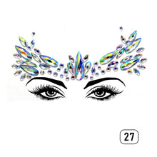 Load image into Gallery viewer, Eco-friendly Face Drill Stickers Acrylic Drill Face Stickers Masquerade Face Decoration Temporary Face Stickers
