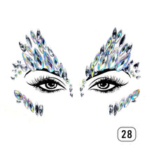 Load image into Gallery viewer, Eco-friendly Face Drill Stickers Acrylic Drill Face Stickers Masquerade Face Decoration Temporary Face Stickers
