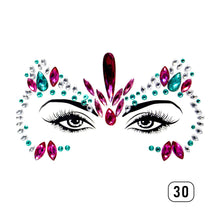 Load image into Gallery viewer, Eco-friendly Face Drill Stickers Acrylic Drill Face Stickers Masquerade Face Decoration Temporary Face Stickers
