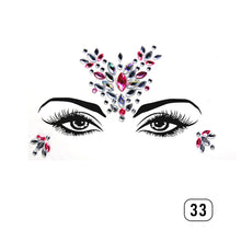 Load image into Gallery viewer, Eco-friendly Face Drill Stickers Acrylic Drill Face Stickers Masquerade Face Decoration Temporary Face Stickers
