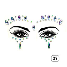 Load image into Gallery viewer, Eco-friendly Face Drill Stickers Acrylic Drill Face Stickers Masquerade Face Decoration Temporary Face Stickers
