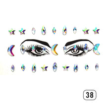 Load image into Gallery viewer, Eco-friendly Face Drill Stickers Acrylic Drill Face Stickers Masquerade Face Decoration Temporary Face Stickers
