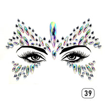 Load image into Gallery viewer, Eco-friendly Face Drill Stickers Acrylic Drill Face Stickers Masquerade Face Decoration Temporary Face Stickers
