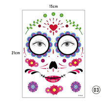 Load image into Gallery viewer, Halloween Face Tattoo Stickers Funny Temporary Face Art Tattoo Stickers Waterproof Sweatproof Tattoo Stickers
