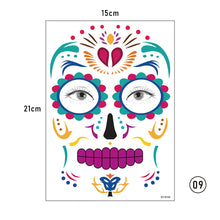 Load image into Gallery viewer, Halloween Face Tattoo Stickers Funny Temporary Face Art Tattoo Stickers Waterproof Sweatproof Tattoo Stickers
