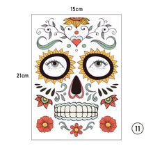 Load image into Gallery viewer, Halloween Face Tattoo Stickers Funny Temporary Face Art Tattoo Stickers Waterproof Sweatproof Tattoo Stickers
