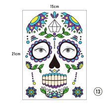 Load image into Gallery viewer, Halloween Face Tattoo Stickers Funny Temporary Face Art Tattoo Stickers Waterproof Sweatproof Tattoo Stickers
