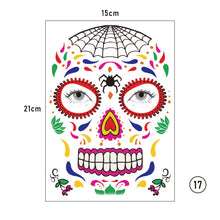 Load image into Gallery viewer, Halloween Face Tattoo Stickers Funny Temporary Face Art Tattoo Stickers Waterproof Sweatproof Tattoo Stickers
