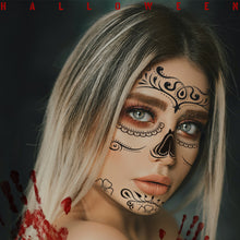Load image into Gallery viewer, Halloween Tattoo Stickers Funny Face Tattoo Stickers Waterproof Sweatproof Temporary Body Art Tattoo Stickers
