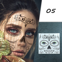 Load image into Gallery viewer, Halloween Tattoo Stickers Funny Face Tattoo Stickers Waterproof Sweatproof Temporary Body Art Tattoo Stickers
