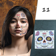 Load image into Gallery viewer, Halloween Tattoo Stickers Funny Face Tattoo Stickers Waterproof Sweatproof Temporary Body Art Tattoo Stickers
