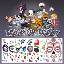 Load image into Gallery viewer, Halloween Tattoo Stickers Waterproof Sweatproof Face Tattoo Stickers Temporary Body Art Tattoo Stickers
