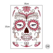 Load image into Gallery viewer, Halloween Tattoo Stickers Waterproof Sweatproof Face Tattoo Stickers Temporary Body Art Tattoo Stickers
