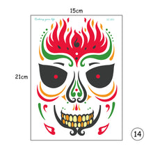 Load image into Gallery viewer, Halloween Tattoo Stickers Waterproof Sweatproof Face Tattoo Stickers Temporary Body Art Tattoo Stickers

