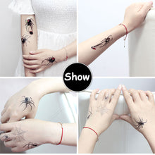 Load image into Gallery viewer, Halloween Spider Tattoo Stickers Waterproof Sweatproof Scary Stickers Temporary Body Art Tattoo Stickers
