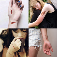 Load image into Gallery viewer, Halloween Tattoo Stickers Atmosphere Party Horror Stickers Waterproof Sweatproof Tattoo Stickers
