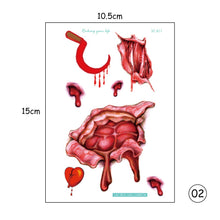 Load image into Gallery viewer, Halloween Tattoo Stickers Atmosphere Party Horror Stickers Waterproof Sweatproof Tattoo Stickers
