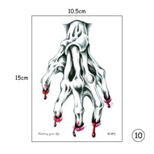 Load image into Gallery viewer, Halloween Tattoo Stickers Atmosphere Party Horror Stickers Waterproof Sweatproof Tattoo Stickers
