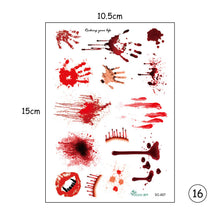 Load image into Gallery viewer, Halloween Tattoo Stickers Atmosphere Party Horror Stickers Waterproof Sweatproof Tattoo Stickers
