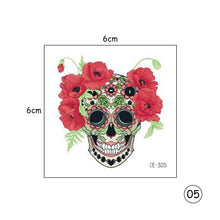 Load image into Gallery viewer, Halloween Skull Face Tattoo Stickers Kids Tattoo Stickers Waterproof Sweatproof Body Art Tattoo Stickers
