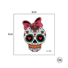 Load image into Gallery viewer, Halloween Skull Face Tattoo Stickers Kids Tattoo Stickers Waterproof Sweatproof Body Art Tattoo Stickers

