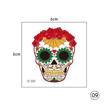 Load image into Gallery viewer, Halloween Skull Face Tattoo Stickers Kids Tattoo Stickers Waterproof Sweatproof Body Art Tattoo Stickers

