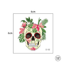Load image into Gallery viewer, Halloween Skull Face Tattoo Stickers Kids Tattoo Stickers Waterproof Sweatproof Body Art Tattoo Stickers
