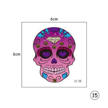 Load image into Gallery viewer, Halloween Skull Face Tattoo Stickers Kids Tattoo Stickers Waterproof Sweatproof Body Art Tattoo Stickers
