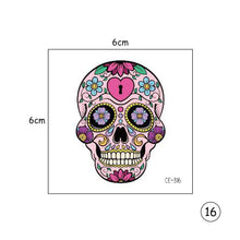 Load image into Gallery viewer, Halloween Skull Face Tattoo Stickers Kids Tattoo Stickers Waterproof Sweatproof Body Art Tattoo Stickers
