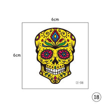 Load image into Gallery viewer, Halloween Skull Face Tattoo Stickers Kids Tattoo Stickers Waterproof Sweatproof Body Art Tattoo Stickers

