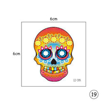 Load image into Gallery viewer, Halloween Skull Face Tattoo Stickers Kids Tattoo Stickers Waterproof Sweatproof Body Art Tattoo Stickers
