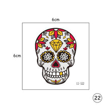 Load image into Gallery viewer, Halloween Skull Face Tattoo Stickers Kids Tattoo Stickers Waterproof Sweatproof Body Art Tattoo Stickers
