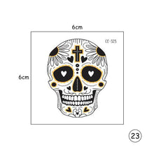 Load image into Gallery viewer, Halloween Skull Face Tattoo Stickers Kids Tattoo Stickers Waterproof Sweatproof Body Art Tattoo Stickers
