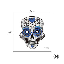 Load image into Gallery viewer, Halloween Skull Face Tattoo Stickers Kids Tattoo Stickers Waterproof Sweatproof Body Art Tattoo Stickers
