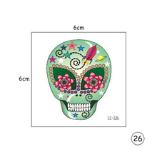 Load image into Gallery viewer, Halloween Skull Face Tattoo Stickers Kids Tattoo Stickers Waterproof Sweatproof Body Art Tattoo Stickers
