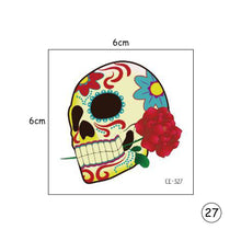 Load image into Gallery viewer, Halloween Skull Face Tattoo Stickers Kids Tattoo Stickers Waterproof Sweatproof Body Art Tattoo Stickers
