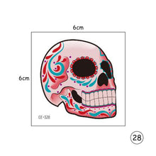 Load image into Gallery viewer, Halloween Skull Face Tattoo Stickers Kids Tattoo Stickers Waterproof Sweatproof Body Art Tattoo Stickers

