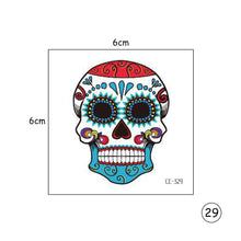 Load image into Gallery viewer, Halloween Skull Face Tattoo Stickers Kids Tattoo Stickers Waterproof Sweatproof Body Art Tattoo Stickers
