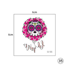 Load image into Gallery viewer, Halloween Skull Face Tattoo Stickers Kids Tattoo Stickers Waterproof Sweatproof Body Art Tattoo Stickers
