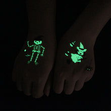 Load image into Gallery viewer, Halloween Luminous Children Tattoo Stickers Spider Web Pumpkin Cartoon Halloween Luminous Body Art Tattoo Stickers
