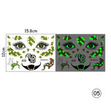 Load image into Gallery viewer, Halloween Luminous Face Tattoo Stickers Waterproof Anti-sweat Luminous Body Art Tattoo Stickers
